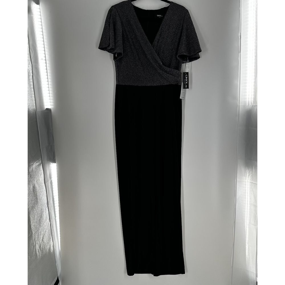 ONYX Nite Women's Size‎ 12 Black/Shimmer Romper NWT!